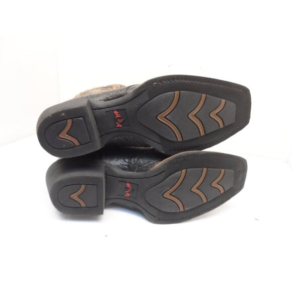 Laredo Men's 10" Cowboy Square Toe Leather Western Boots Brown/Black Size 9D - Picture 5 of 8